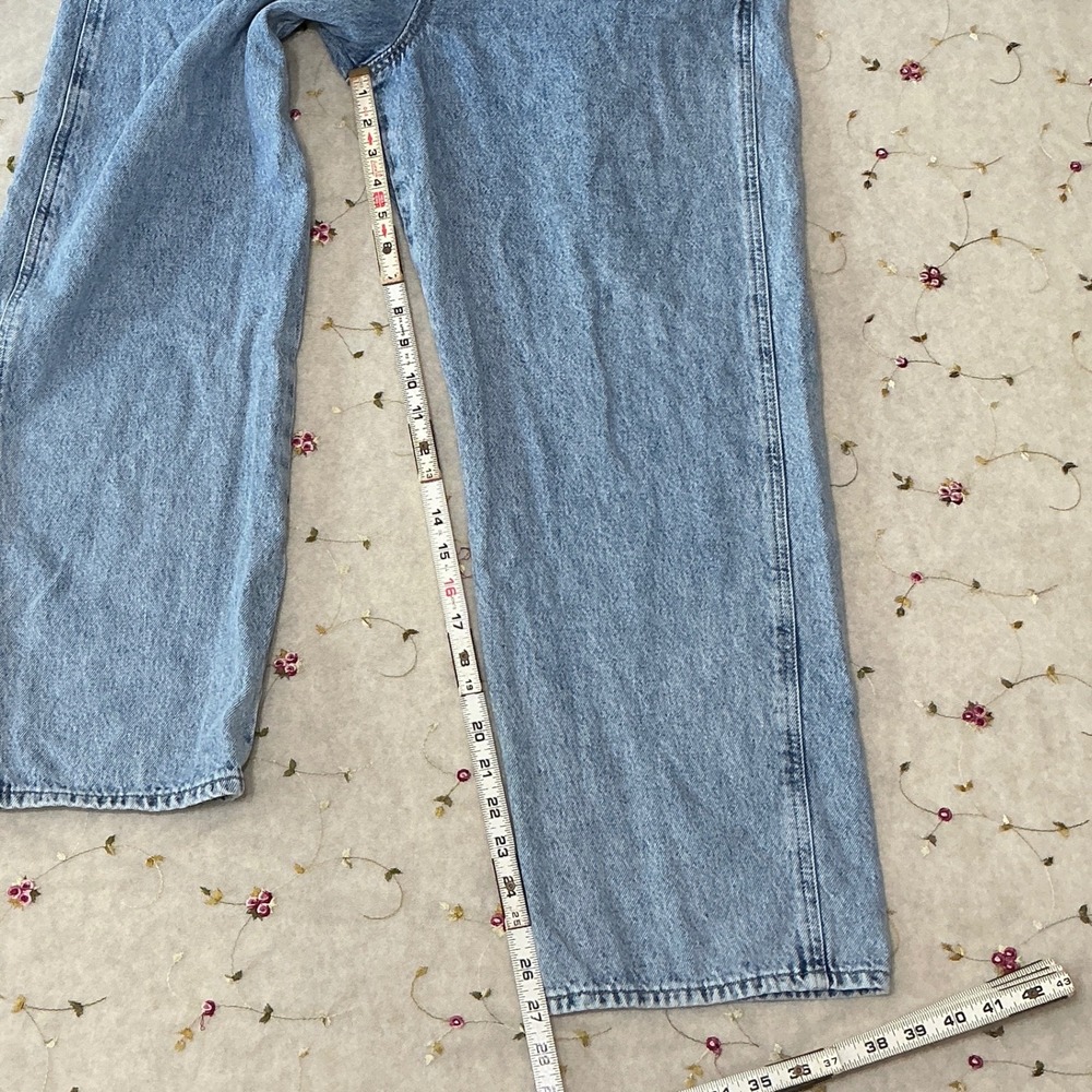 Levi's Overalls Dungarees Light Wash Blue Straight Leg Denim Women's Size Large - Picture 10 of 11